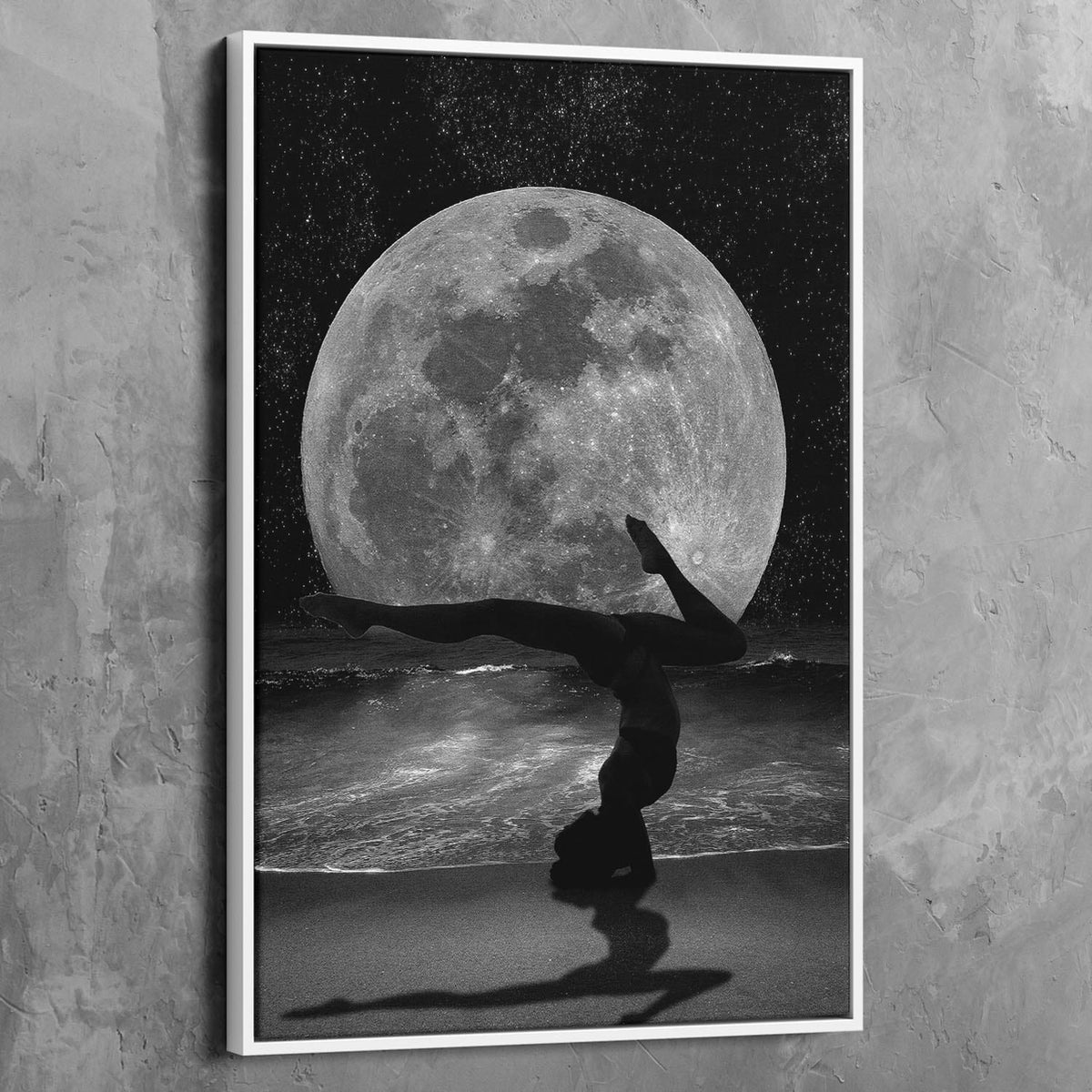 Moon Beauty Yoga Pose Wall Art, alternate artwork view by Impaktiv