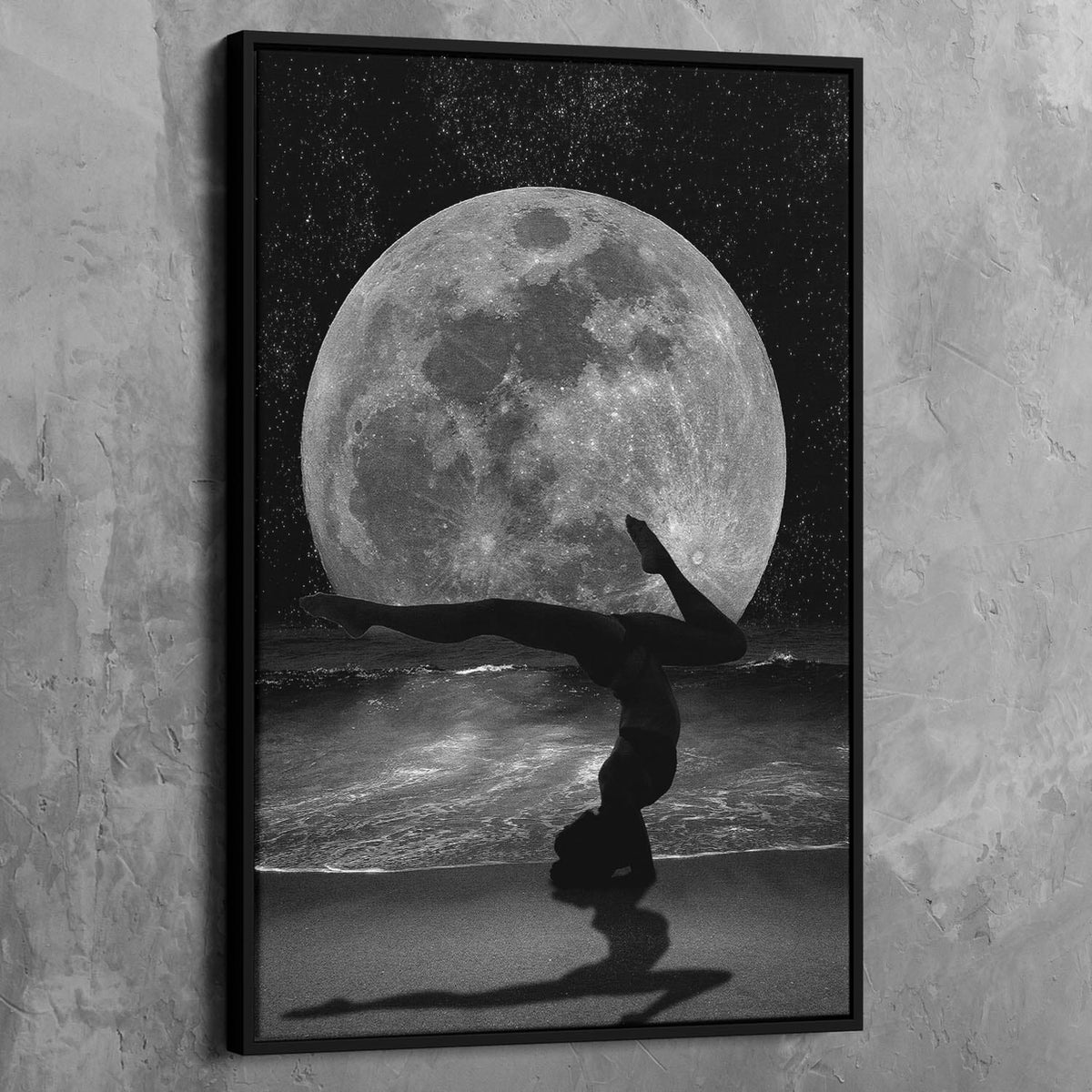Moon Beauty Yoga Pose Wall Art, alternate artwork view by Impaktiv