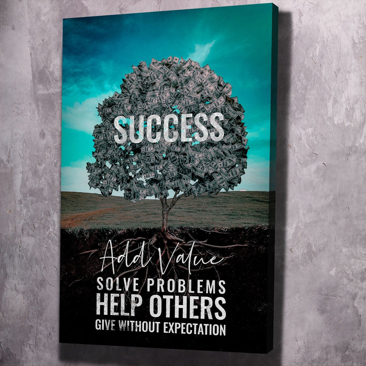 More Value More Success Tree Motivational Wall Art, motivational wall art by Impaktiv