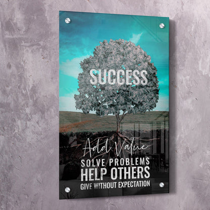 More Value More Success Tree Wall Art | Inspirational Wall Art Motivational Wall Art Quotes Office Art | Impaktiv Exclusive Canvas Art Portrait