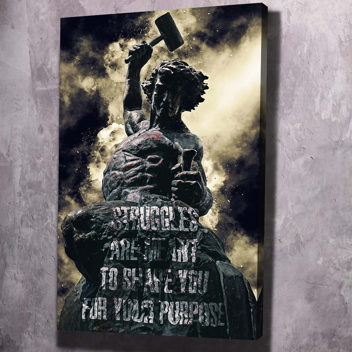 Struggles Shape You - Self Made Man Statue Wall Art, alternate view by Impaktiv