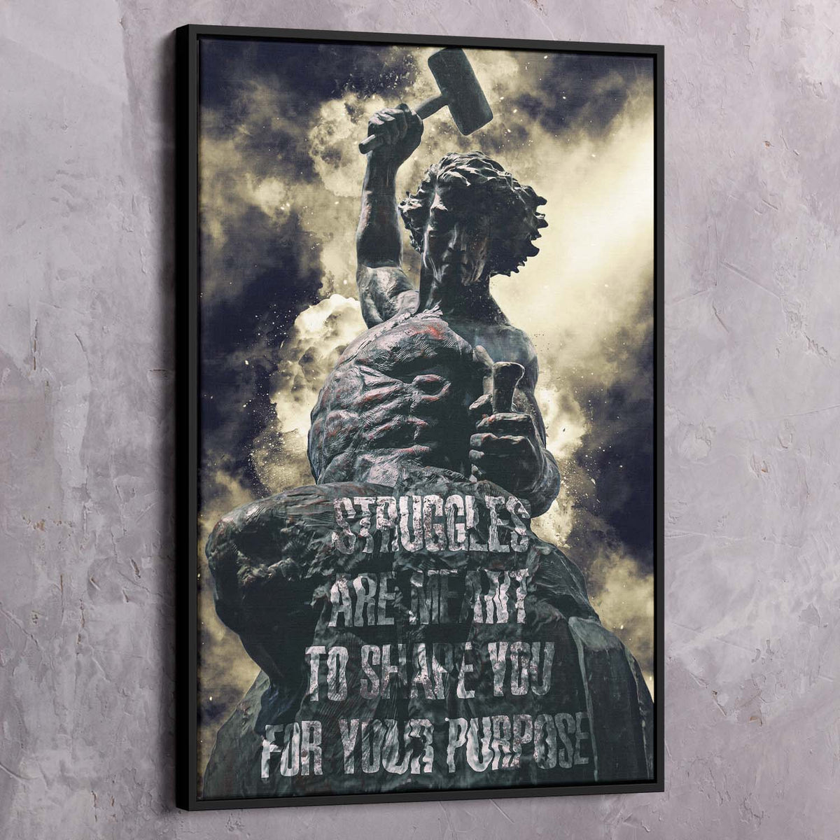 Struggles Shape You - Self Made Man Statue Wall Art, alternate view by Impaktiv