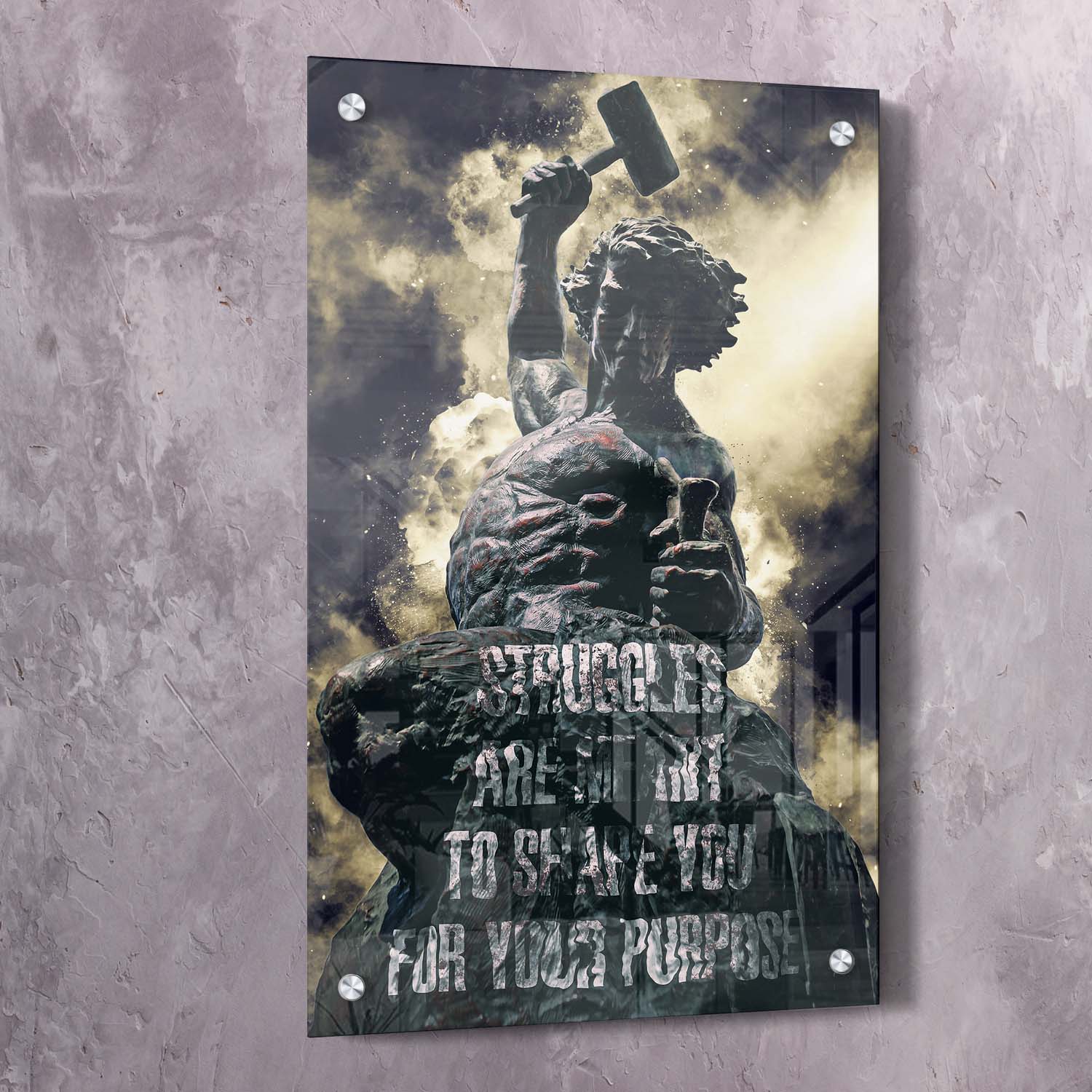 Motivational Wall Art - Struggles Shape You Wall Art | Impaktiv Canvas Art Portrait