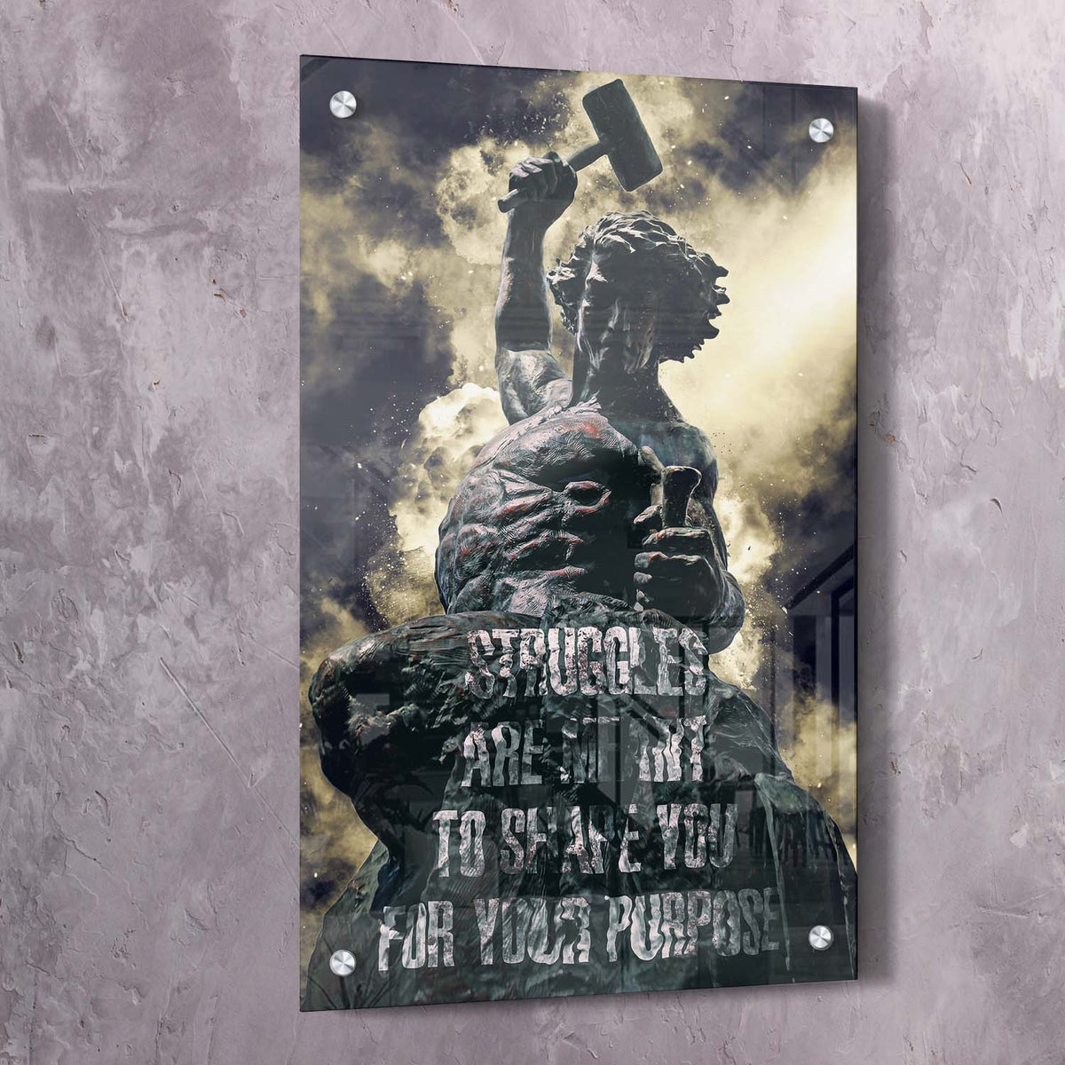 Struggles Shape You - Self Made Man Statue Wall Art, alternate view by Impaktiv