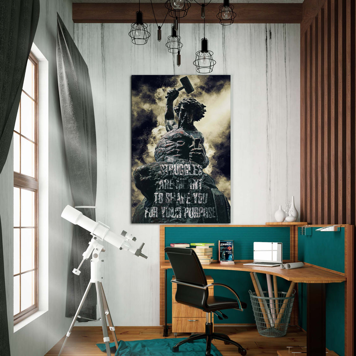 Struggles Shape You - Self Made Man Statue Wall Art, alternate view by Impaktiv