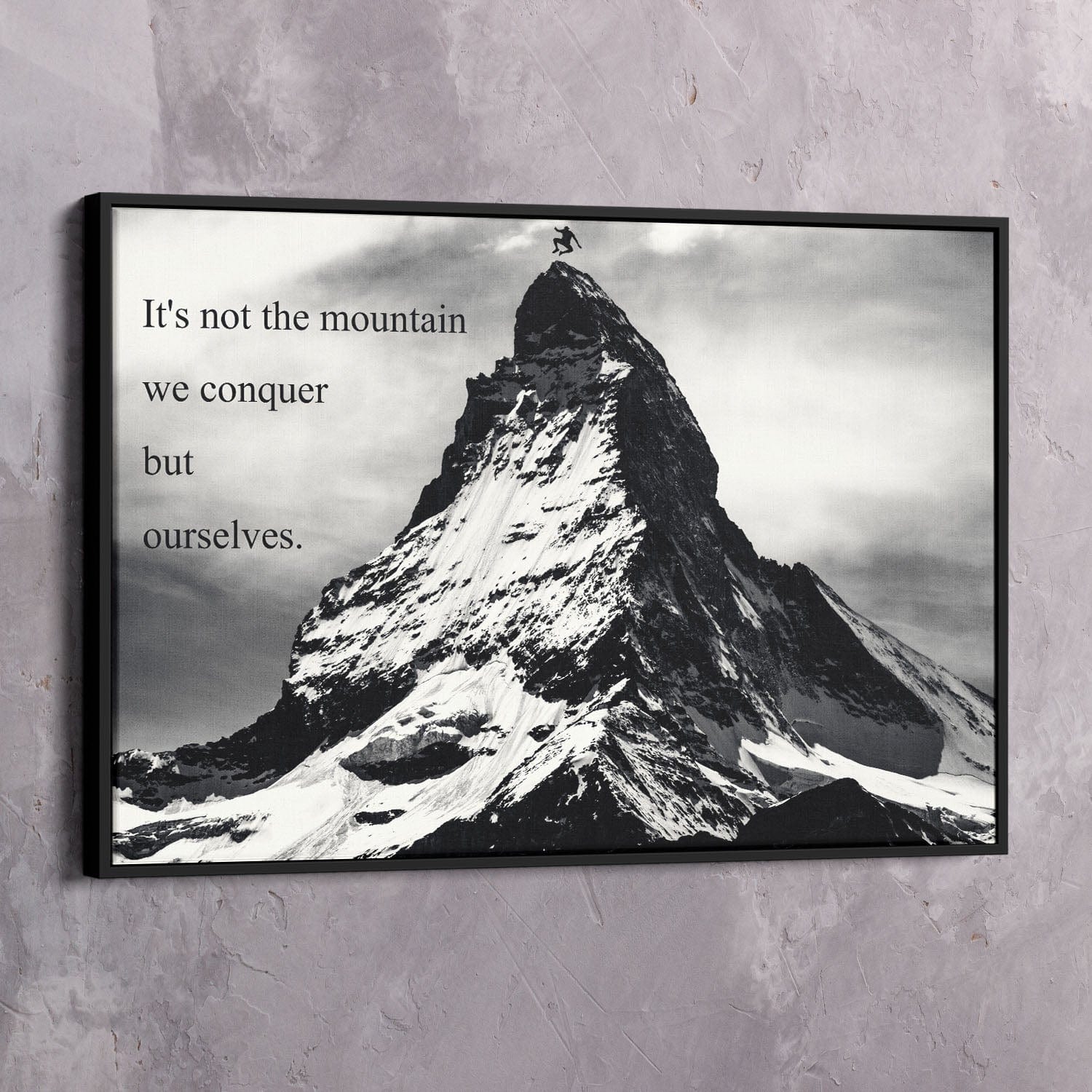 Mountain Conquer Wall Art | Inspirational Wall Art Motivational Wall Art Quotes Office Art | Impaktiv Exclusive Canvas Art Landscape