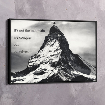 Mountain Conquer Wall Art | Inspirational Wall Art Motivational Wall Art Quotes Office Art | Impaktiv Exclusive Canvas Art Landscape