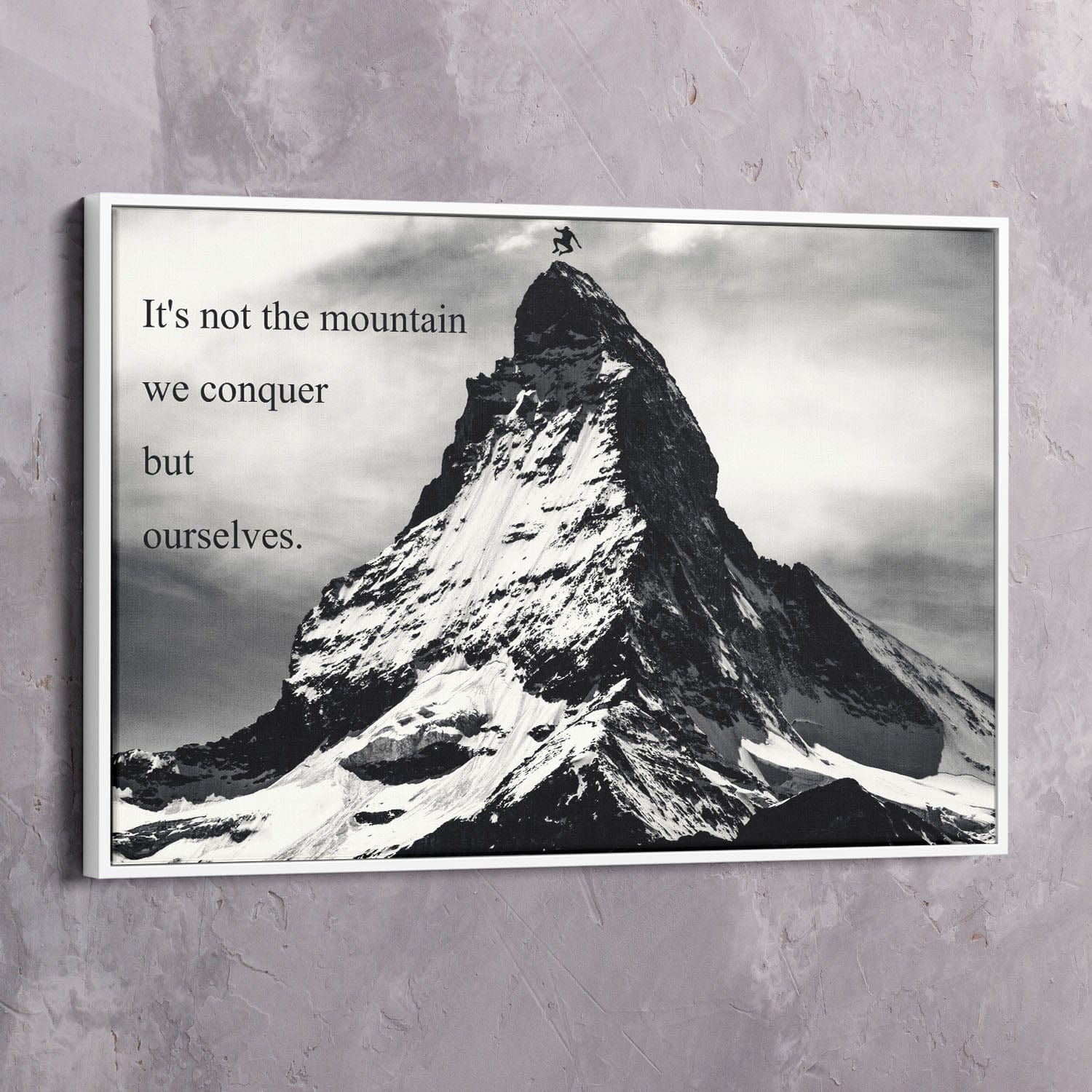 Mountain Conquer Wall Art | Inspirational Wall Art Motivational Wall Art Quotes Office Art | Impaktiv Exclusive Canvas Art Landscape