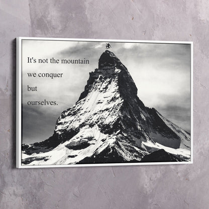 Mountain Conquer Wall Art | Inspirational Wall Art Motivational Wall Art Quotes Office Art | Impaktiv Exclusive Canvas Art Landscape
