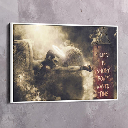 Muhammad Ali Angel - Don't Waste Life Wall Art | Inspirational Wall Art Motivational Wall Art Quotes Office Art | Impaktiv Exclusive Canvas Art Landscape