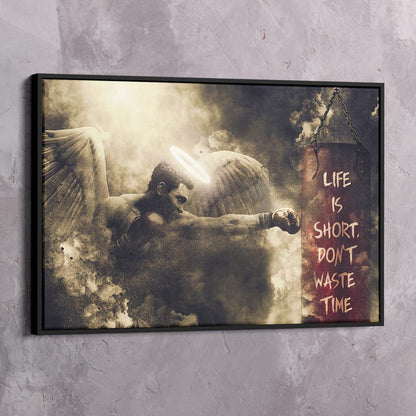 Muhammad Ali Angel - Don't Waste Life Wall Art | Inspirational Wall Art Motivational Wall Art Quotes Office Art | Impaktiv Exclusive Canvas Art Landscape