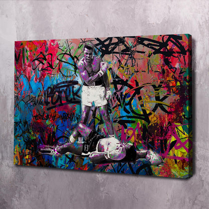 Muhammad Ali Graffiti Art | Inspirational Wall Art | Impaktiv Canvas Art Landscape