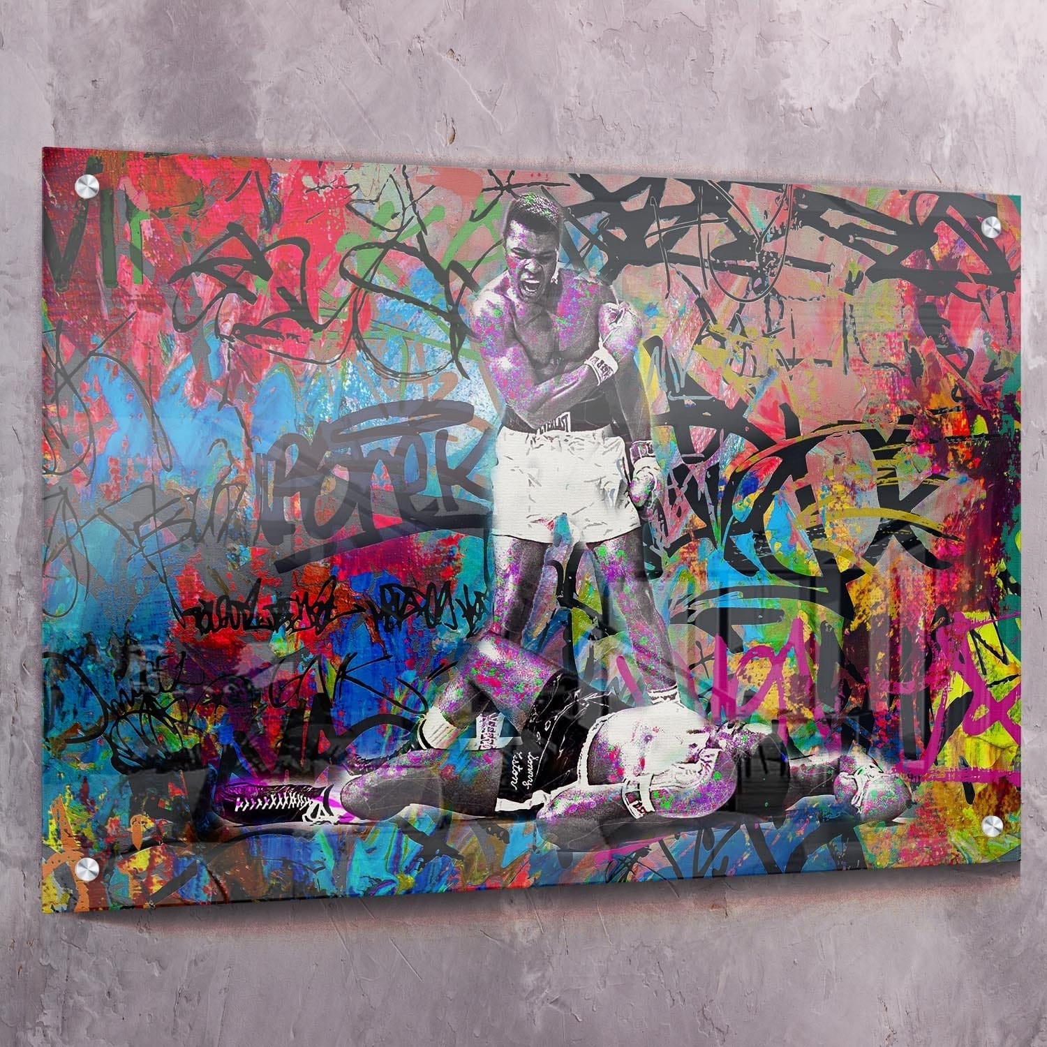 Muhammad Ali Graffiti Art | Inspirational Wall Art | Impaktiv Canvas Art Landscape
