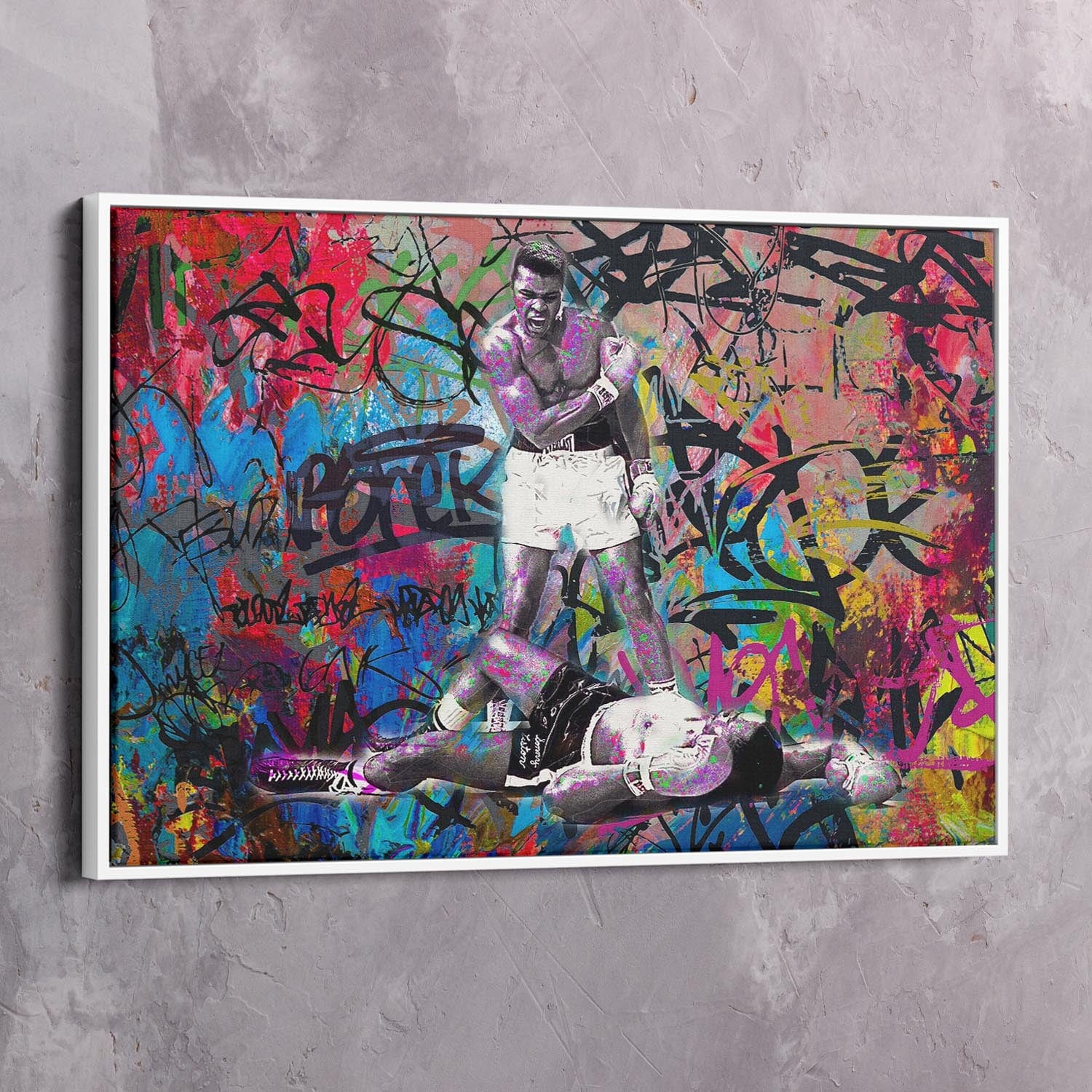 Muhammad Ali Graffiti Art | Inspirational Wall Art | Impaktiv Canvas Art Landscape