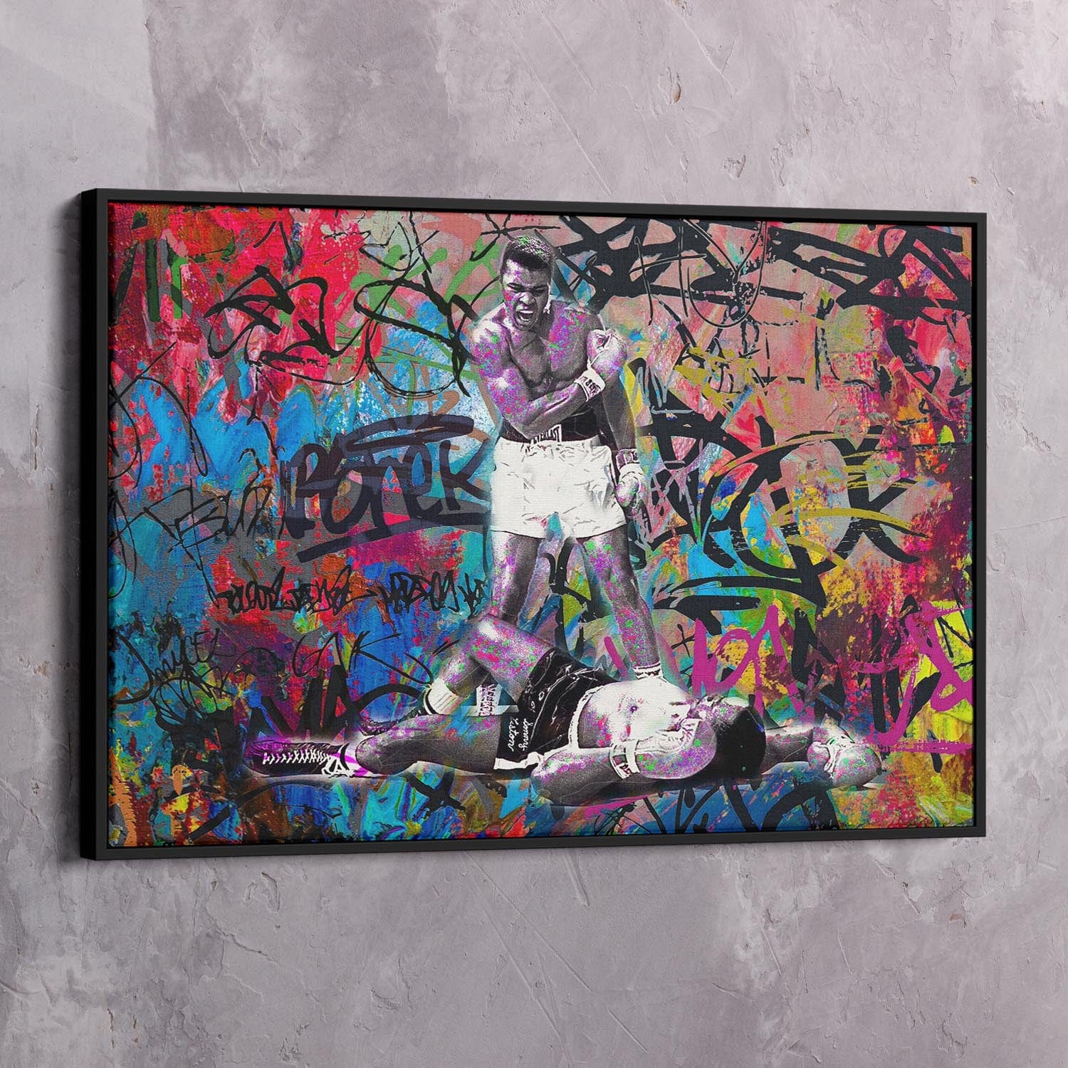 Muhammad Ali Graffiti Art | Inspirational Wall Art | Impaktiv Canvas Art Landscape