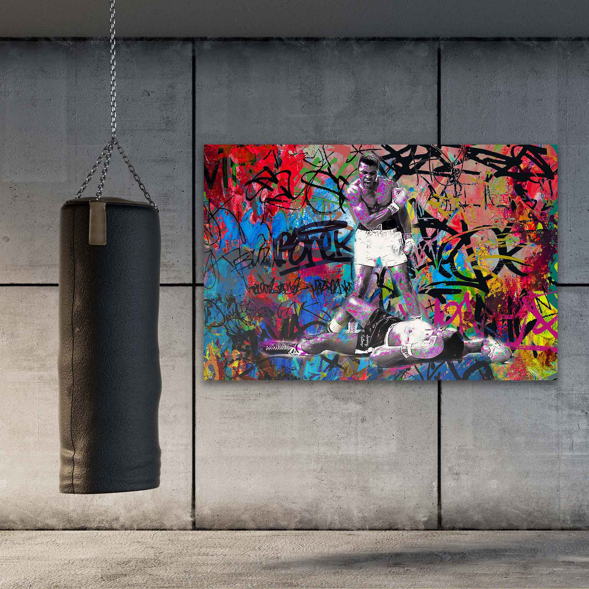 Muhammad Ali Graffiti Motivational Wall Art, alternate view by Impaktiv
