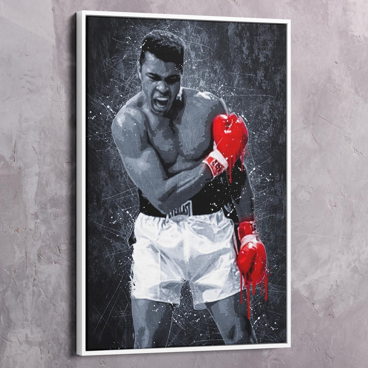 Muhammad Ali Painting Drip Motivational Wall Art, alternate artwork view by Impaktiv