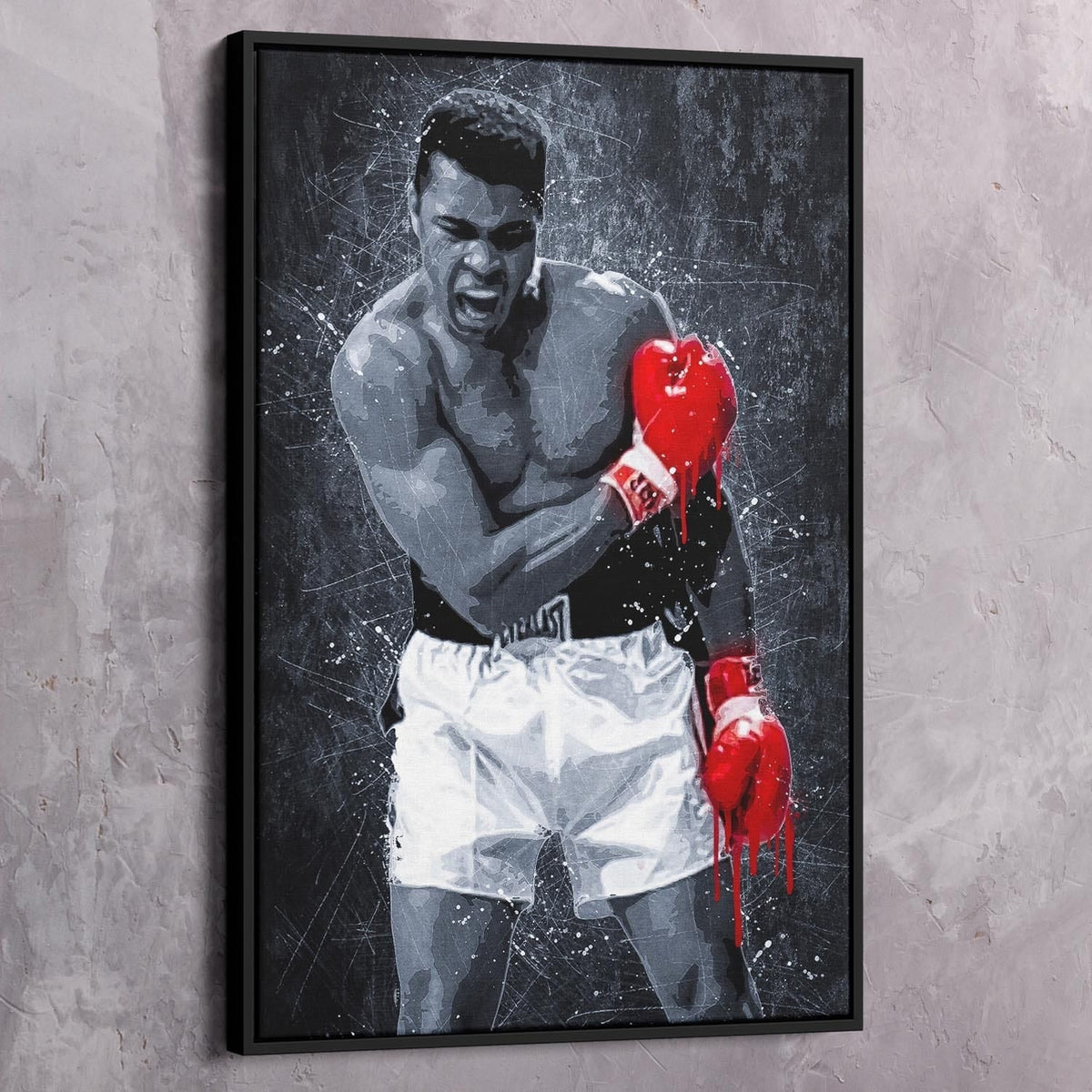 Muhammad Ali Painting Drip Motivational Wall Art, alternate artwork view by Impaktiv