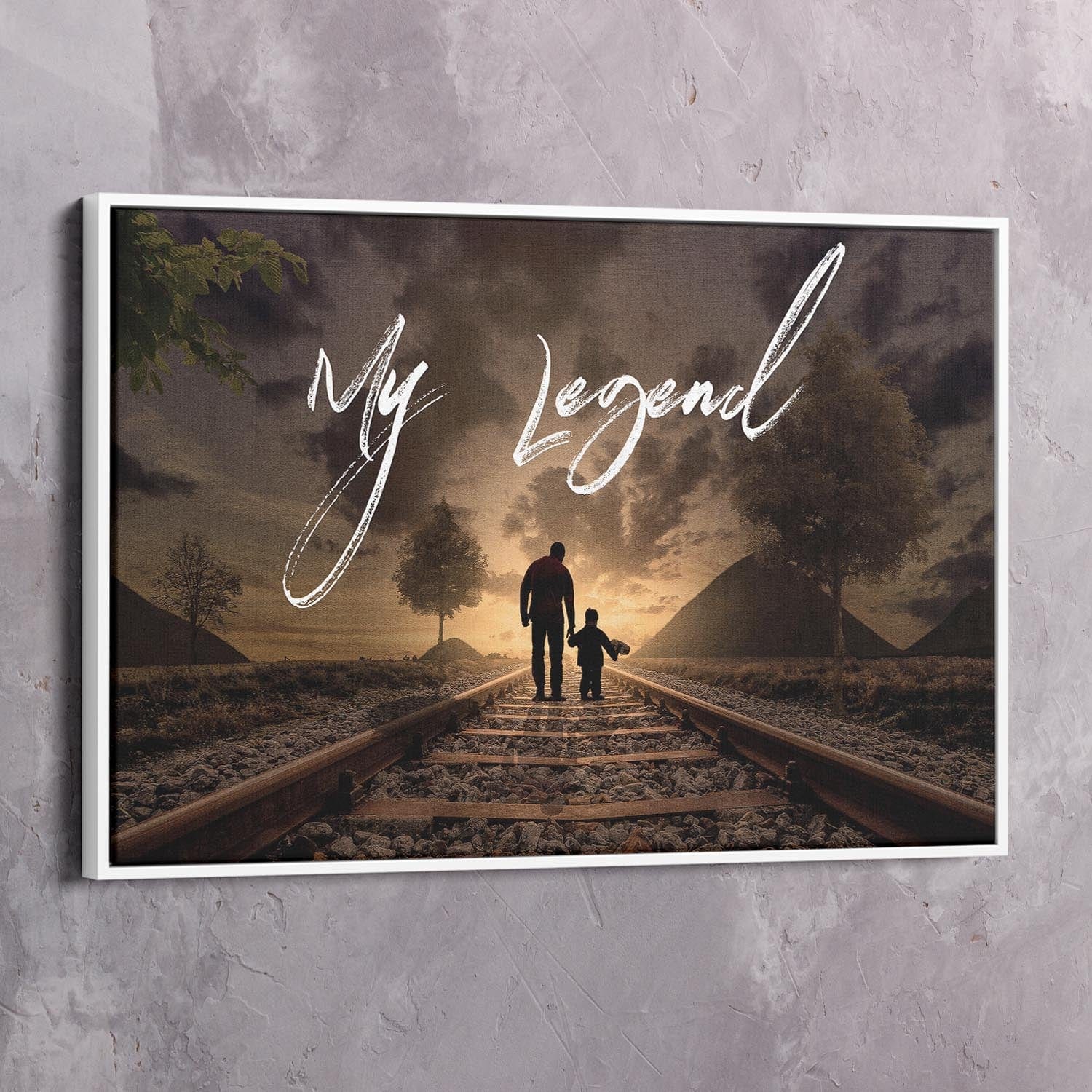 My Legend Father Gift Wall Art | Inspirational Wall Art Motivational Wall Art Quotes Office Art | Impaktiv Exclusive Canvas Art Landscape