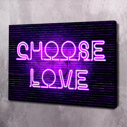 Neon Choose Love Wall Art | Inspirational Wall Art Motivational Wall Art Quotes Office Art | Impaktiv Exclusive Canvas Art Landscape