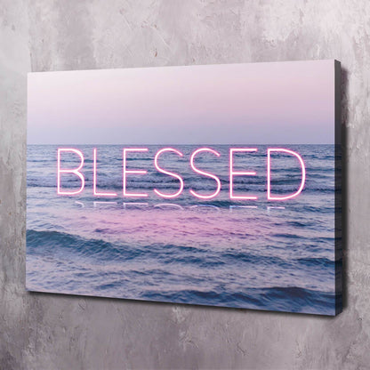 Neon Water - BLESSED Wall Art | Inspirational Wall Art Motivational Wall Art Quotes Office Art | Impaktiv Exclusive Canvas Art Landscape