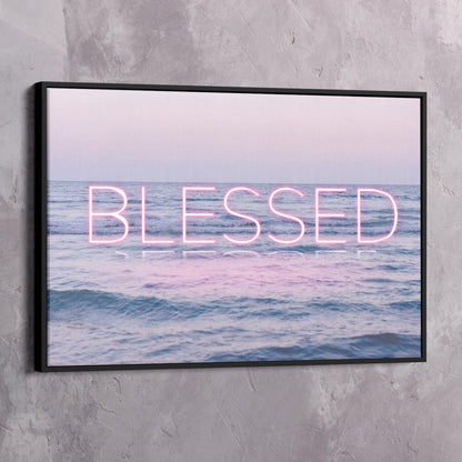 Neon Water - BLESSED Wall Art | Inspirational Wall Art Motivational Wall Art Quotes Office Art | Impaktiv Exclusive Canvas Art Landscape