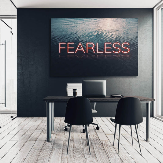Neon Water - FEARLESS Wall Art | Inspirational Wall Art Motivational Wall Art Quotes Office Art | Impaktiv Exclusive Canvas Art Landscape