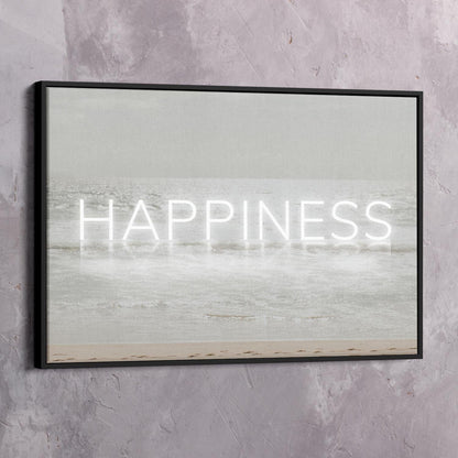Neon Water - HAPPINESS Wall Art | Inspirational Wall Art Motivational Wall Art Quotes Office Art | Impaktiv Exclusive Canvas Art Landscape