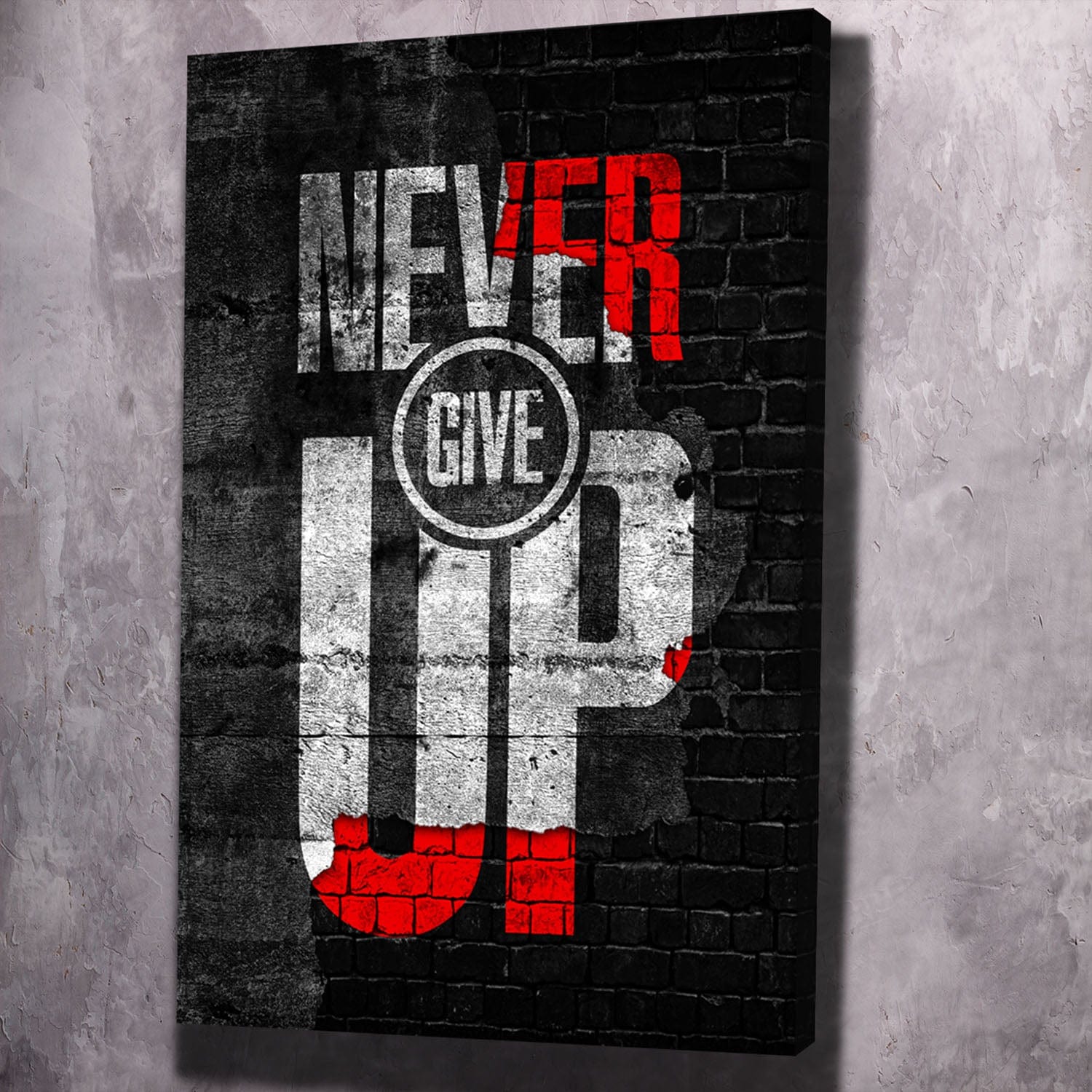 Never Give Up Wall Art | Inspirational Wall Art Motivational Wall Art Quotes Office Art | Impaktiv Exclusive Canvas Art Portrait
