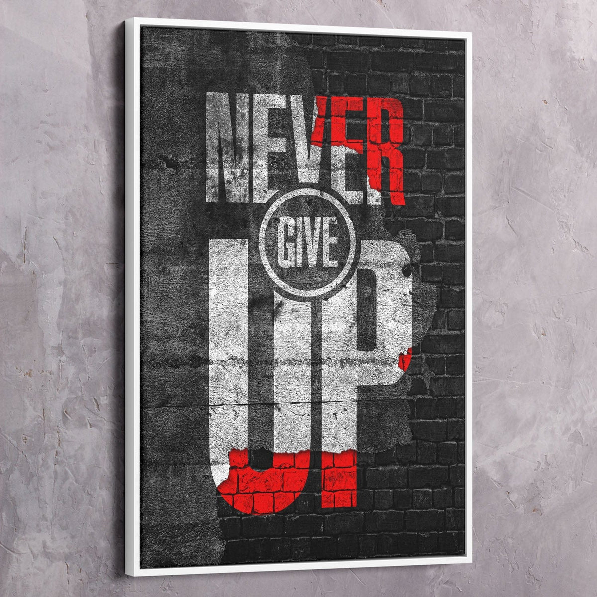 Never Give Up Motivational Wall Art, alternate artwork view by Impaktiv