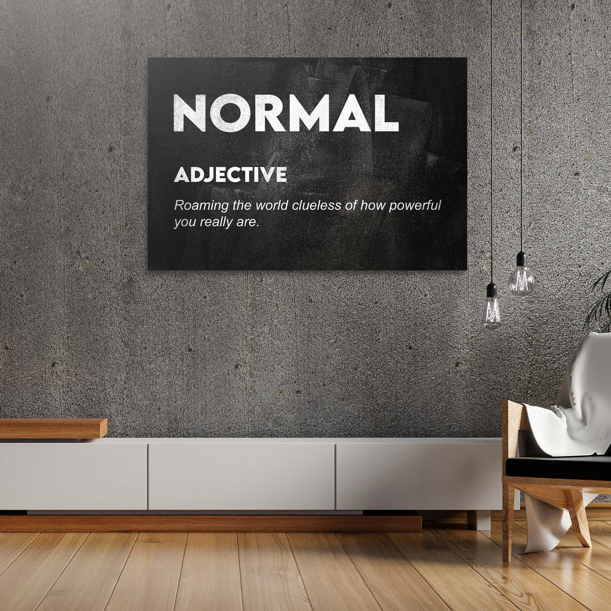 Normal Meaning Motivational Wall Art, alternate view by Impaktiv