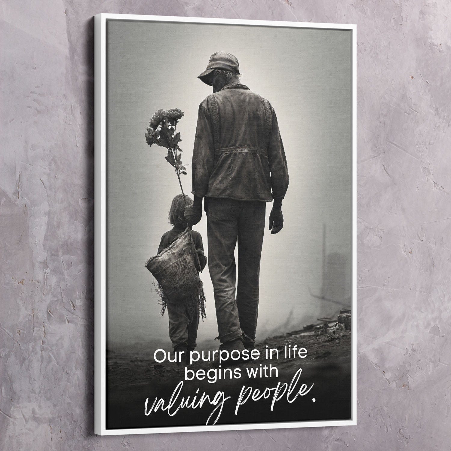 Our purpose in life begins with valuing people. - John Maxwell Inspired Wall Art | Inspirational Wall Art Motivational Wall Art Quotes Office Art | Impaktiv Exclusive Canvas Art Portrait