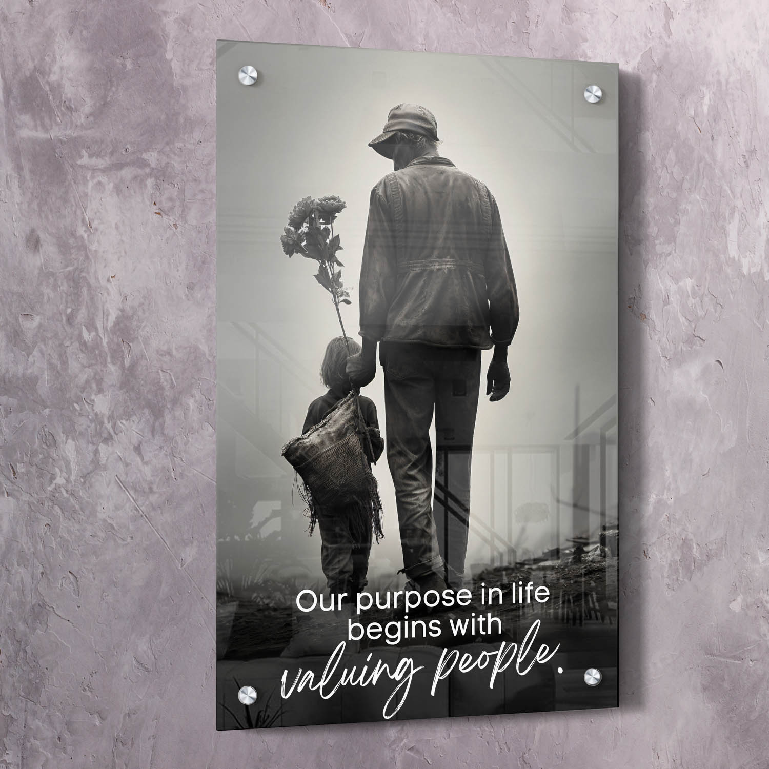 Our purpose in life begins with valuing people. - John Maxwell Inspired Wall Art | Inspirational Wall Art Motivational Wall Art Quotes Office Art | Impaktiv Exclusive Canvas Art Portrait
