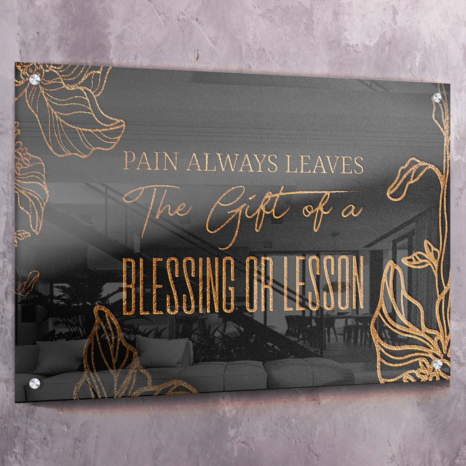 Pain Always Leaves the Gift of a Blessing or Lesson Art Wall Art | Inspirational Wall Art Motivational Wall Art Quotes Office Art | Impaktiv Exclusive Canvas Art Landscape