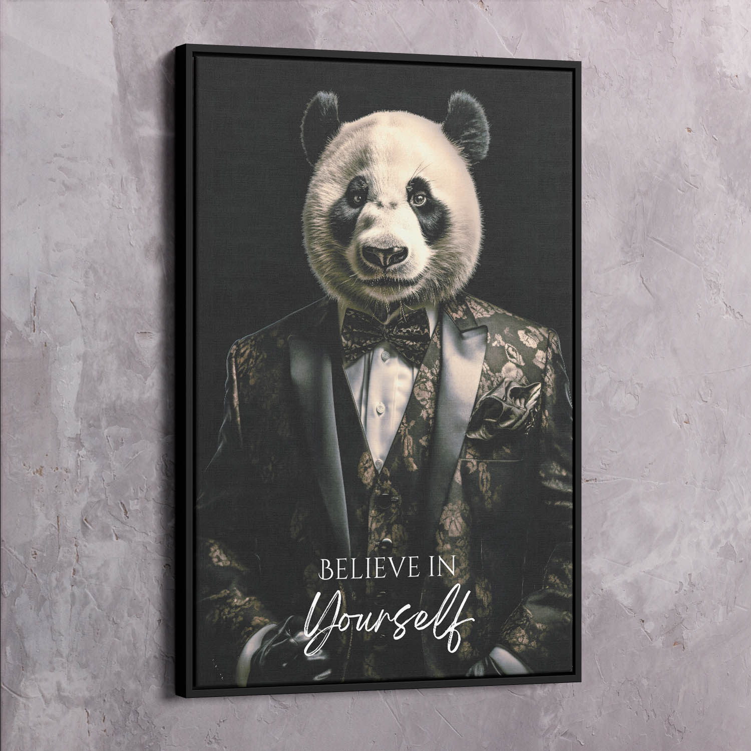 Panda Suite - Believe in Yourself Wall Art | Inspirational Wall Art Motivational Wall Art Quotes Office Art | Impaktiv Exclusive Canvas Art Portrait