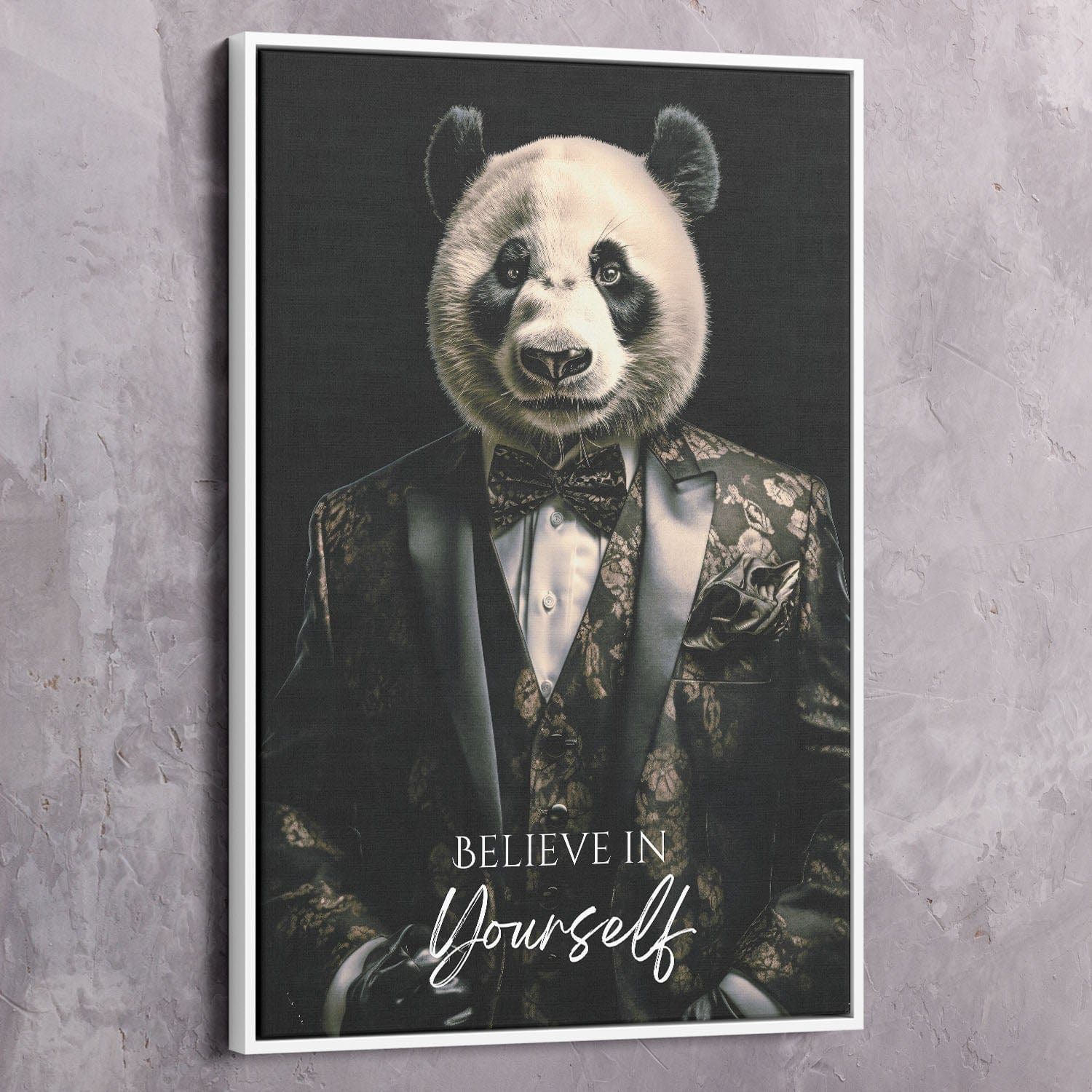 Panda Suite - Believe in Yourself Wall Art | Inspirational Wall Art Motivational Wall Art Quotes Office Art | Impaktiv Exclusive Canvas Art Portrait