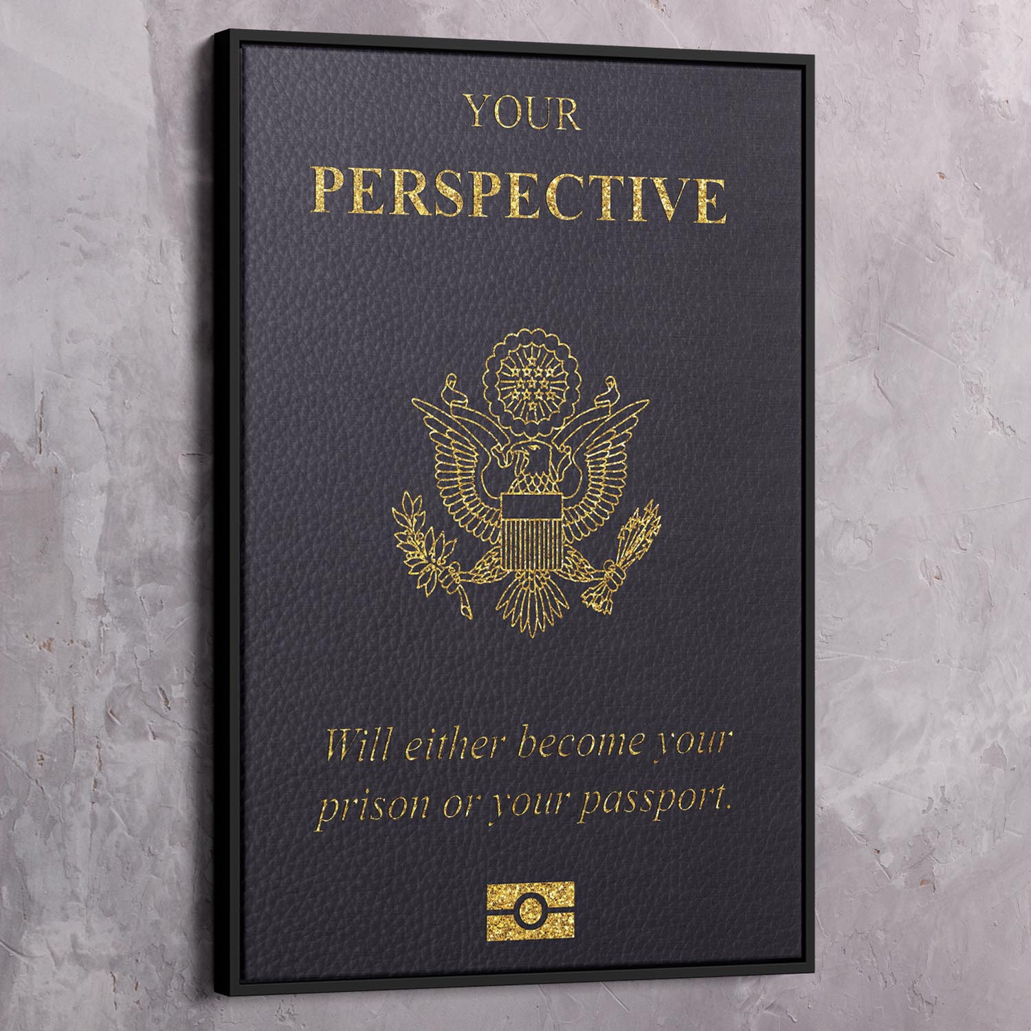 Perspective Passport Art Wall Art | Inspirational Wall Art Motivational Wall Art Quotes Office Art | Impaktiv Exclusive Canvas Art Portrait