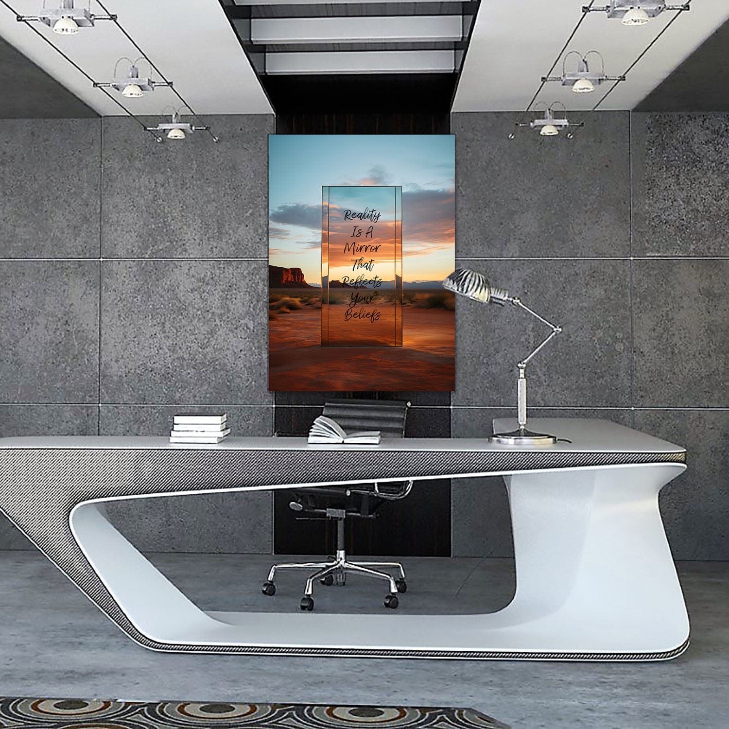 Reality Is A Mirror Wall Art | Inspirational Wall Art Motivational Wall Art Quotes Office Art | Impaktiv Exclusive Canvas Art Portrait