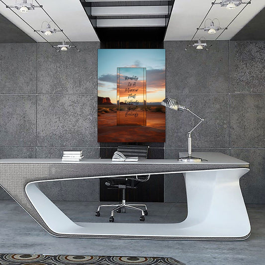 Reality Is A Mirror Wall Art | Inspirational Wall Art Motivational Wall Art Quotes Office Art | Impaktiv Exclusive Canvas Art Portrait