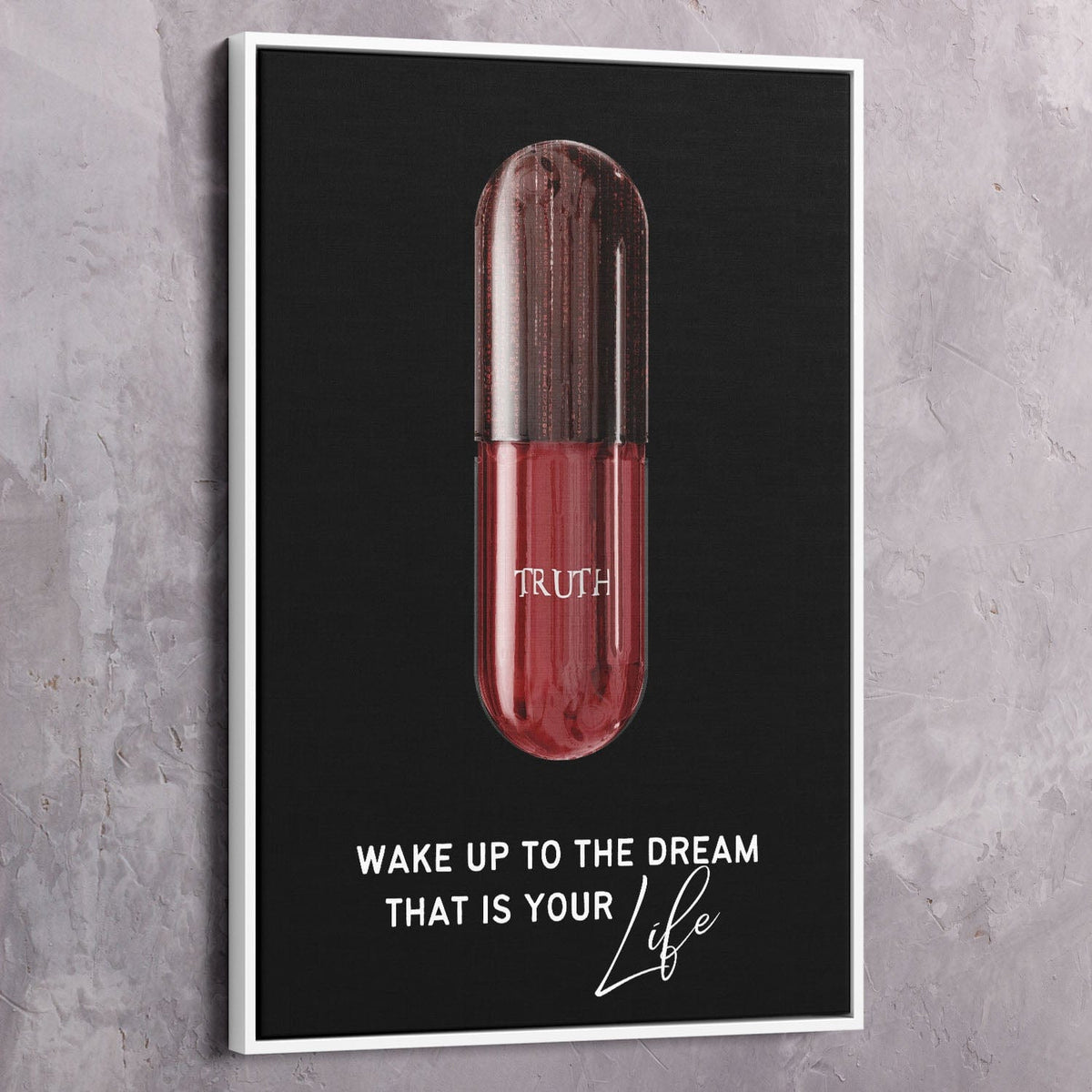Red Pill - Wake Up to the Dream - Matrix Inspired Wall Art, alternate artwork view by Impaktiv