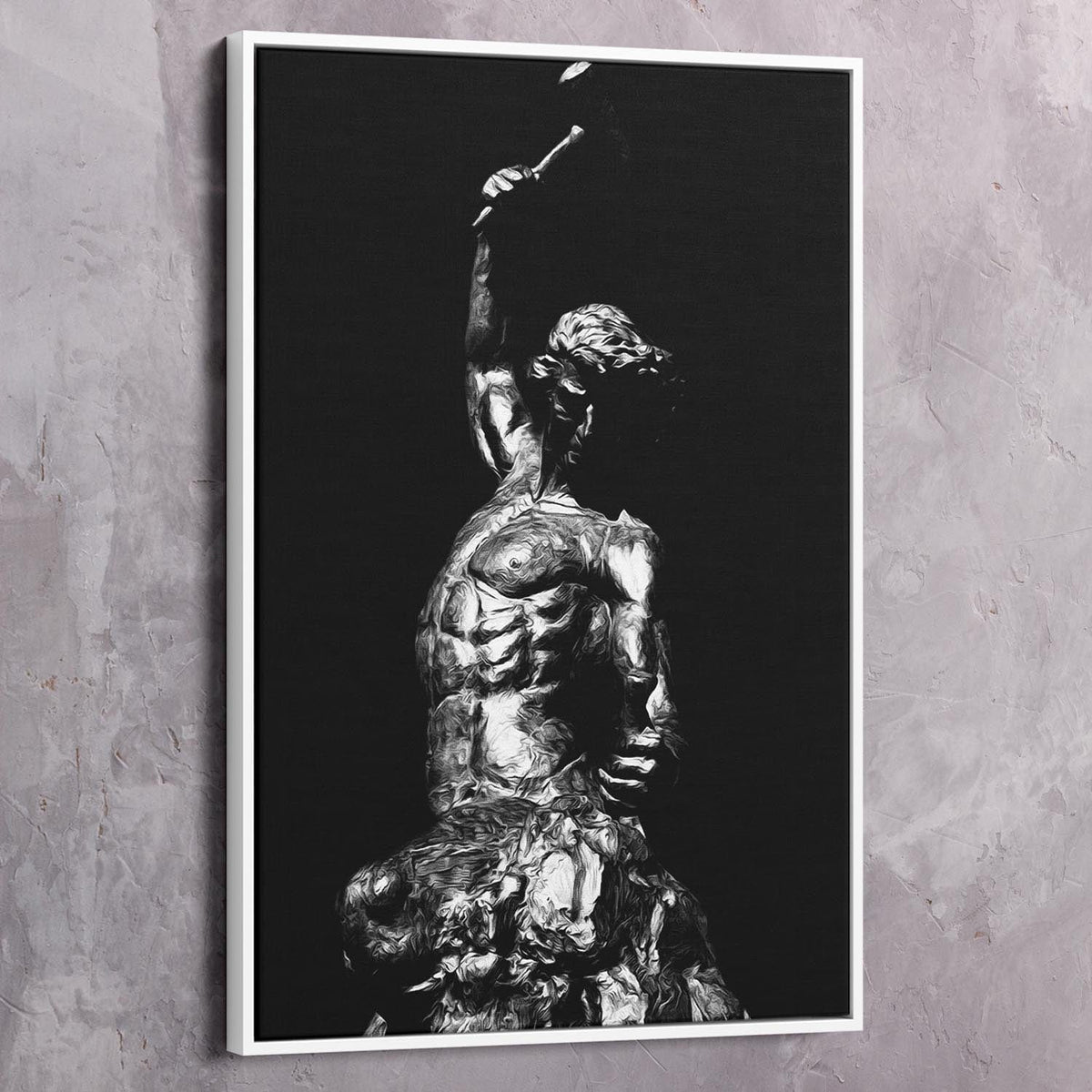 Self Made Man Statue Black White Self Belief Wall Art, alternate view by Impaktiv