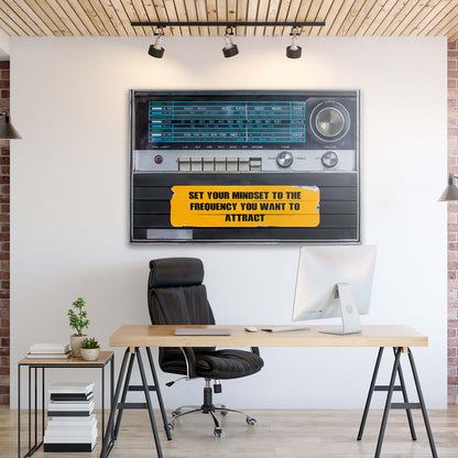 Set Your Mindset Frequency Wall Art | Inspirational Wall Art Motivational Wall Art Quotes Office Art | Impaktiv Exclusive Canvas Art Landscape