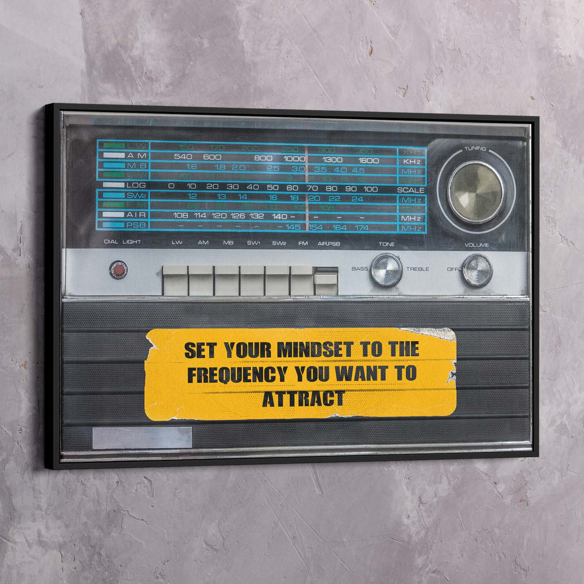 Set Your Mindset Frequency Motivational Wall Art, alternate view by Impaktiv