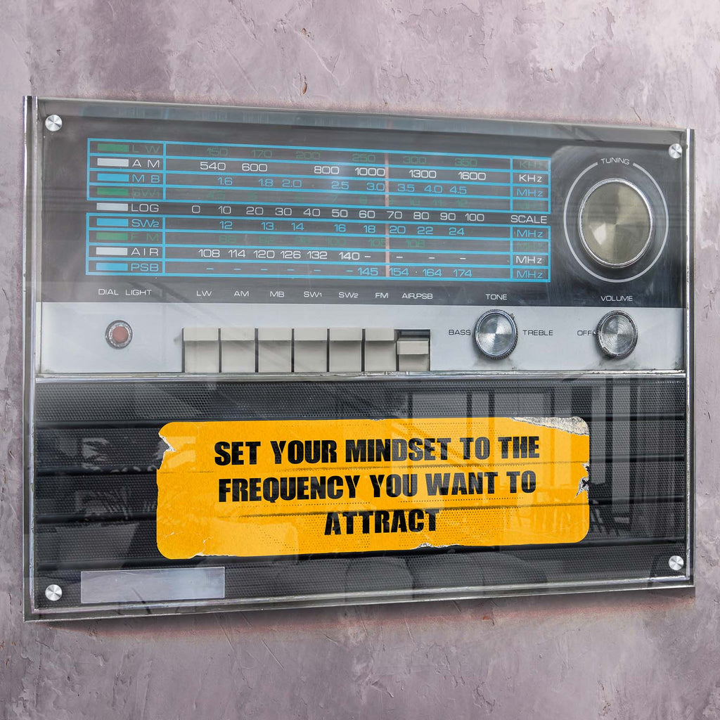 Set Your Mindset Frequency Motivational Wall Art, alternate view by Impaktiv
