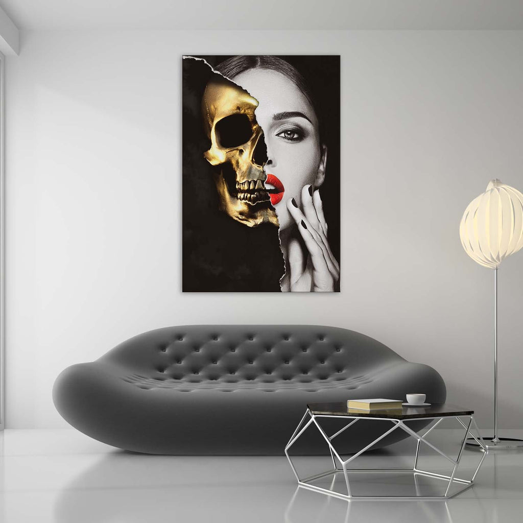 Skull Beauty Alter Ego Self Belief Wall Art, alternate artwork view by Impaktiv