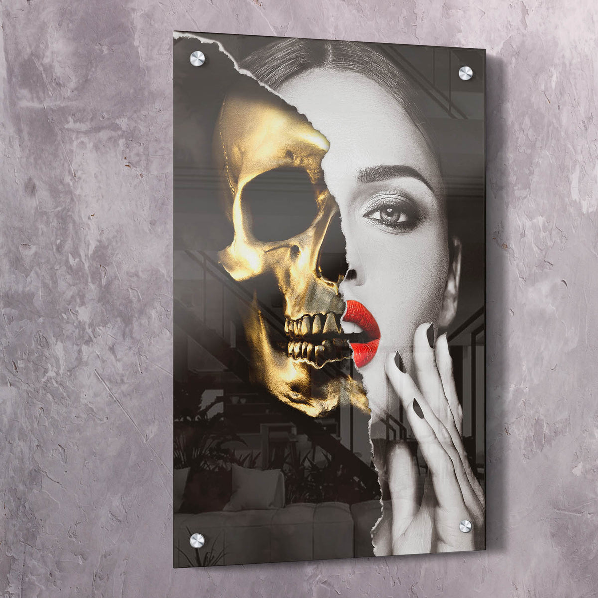 Skull Beauty Alter Ego Self Belief Wall Art, alternate view by Impaktiv