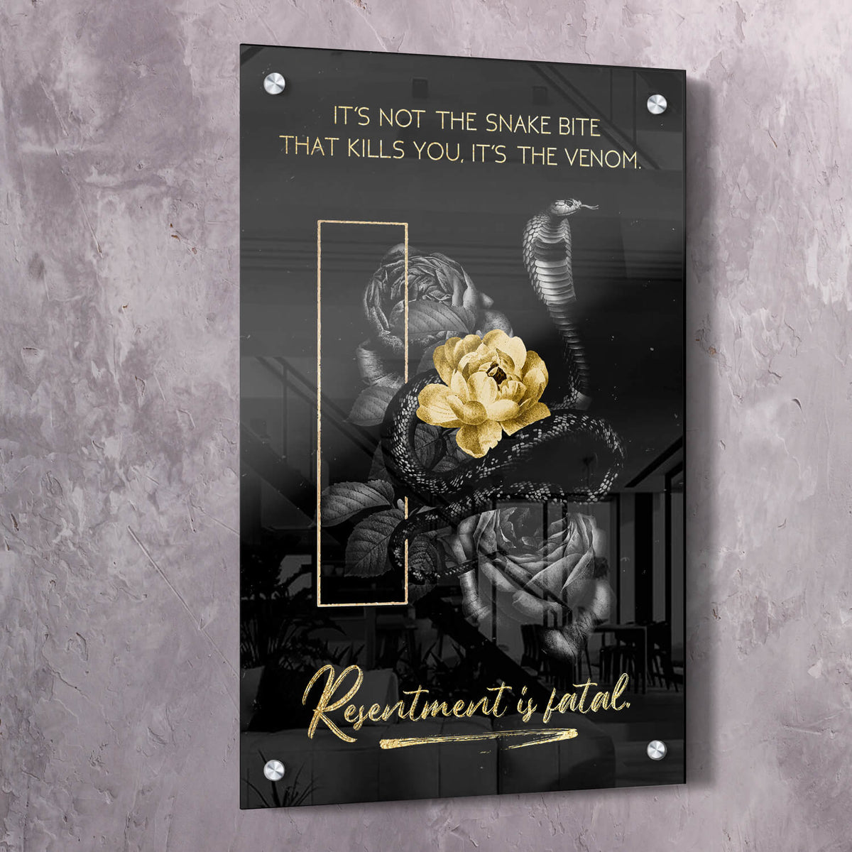Snake Bite Resentment Peace Wall Art, alternate view by Impaktiv