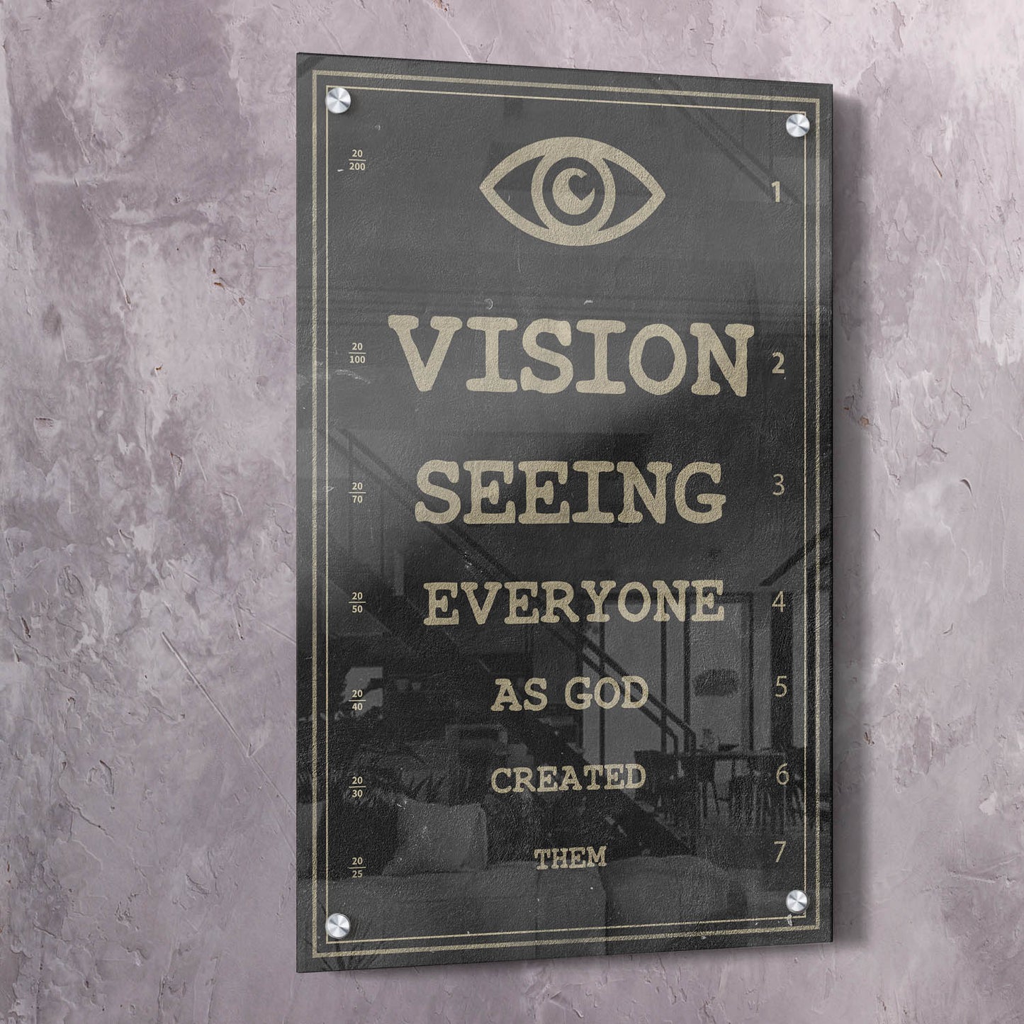 Spiritual Sight Test Wall Art | Inspirational Wall Art Motivational Wall Art Quotes Office Art | Impaktiv Exclusive Canvas Art Portrait