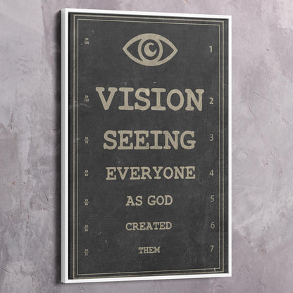 Spiritual Sight Test Wall Art | Inspirational Wall Art Motivational Wall Art Quotes Office Art | Impaktiv Exclusive Canvas Art Portrait