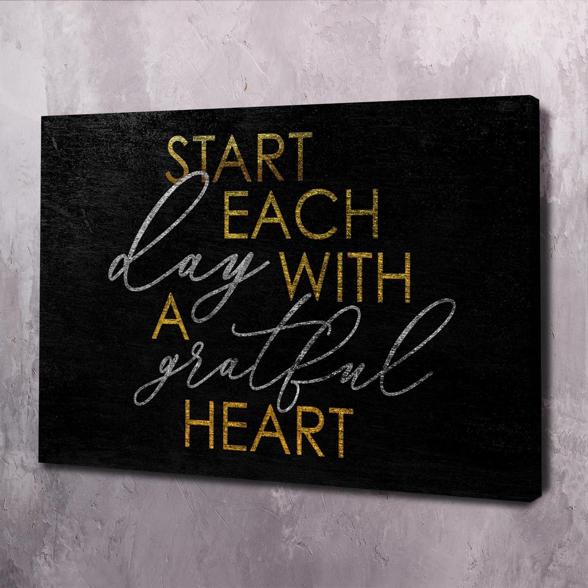 Start Day Motivational Wall Art, gratitude wall art by Impaktiv